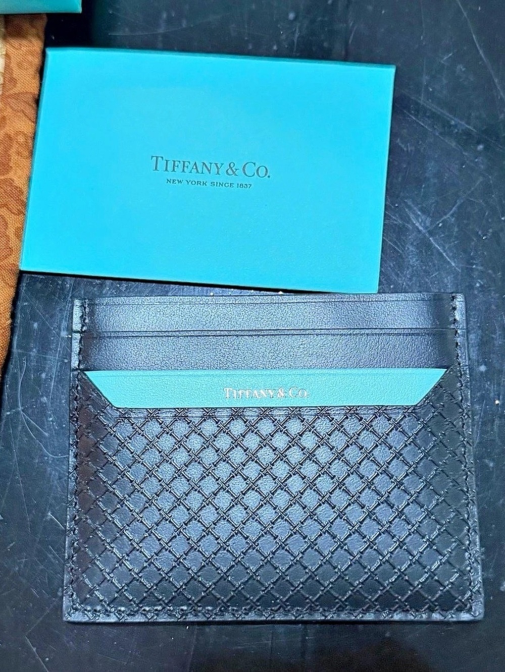 Tiffany & Co. Tiffany T Square Card Case. Black